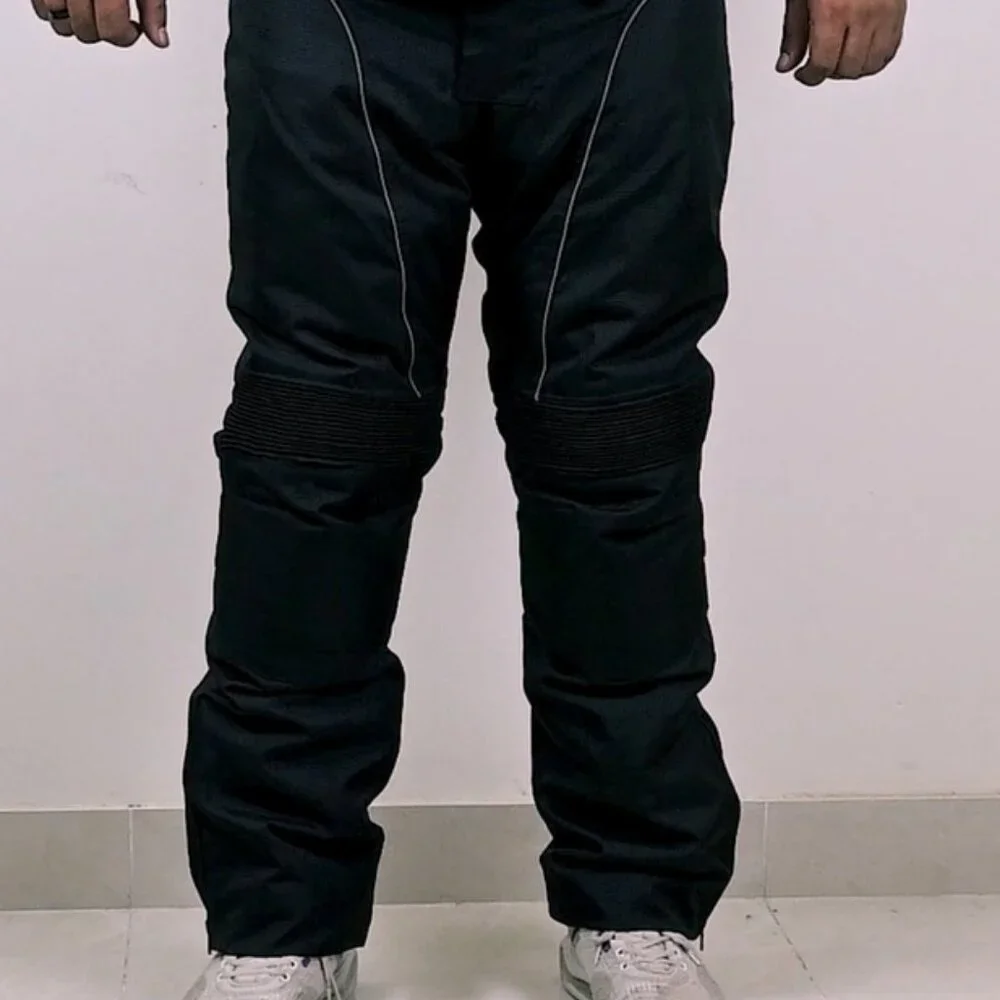 RIDERACT® Men Motorcycle Pants Cordura Waterproof Cargo Titan Black pant NEW - Picture 1 of 12